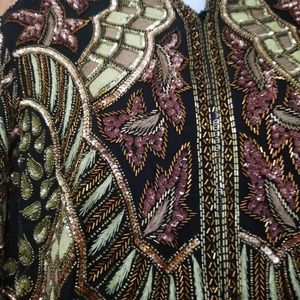 Vintage Jackets & Coats - Vintage Razzle Dazzle Beaded Sequin Silk Jacket L Vintage Jackets & Coats - Vintage Razzle Dazzle Beaded Sequin Silk Jacket L